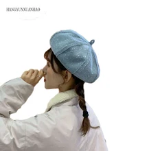 Ladies Stylish Beret for Winter Female Vintage Cotton Plaid Hats Fashion Octagonal Beret Cap Autumn New Brand Women's