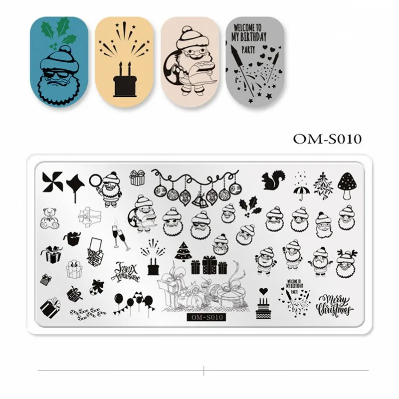 1 шт наклейки для ногтей пластины для дизайна ногтей штамповочная пластина для рождества, Хэллоуина шаблон для ногтей пластина для изображения с подложкой для печати ногтей - Цвет: 10