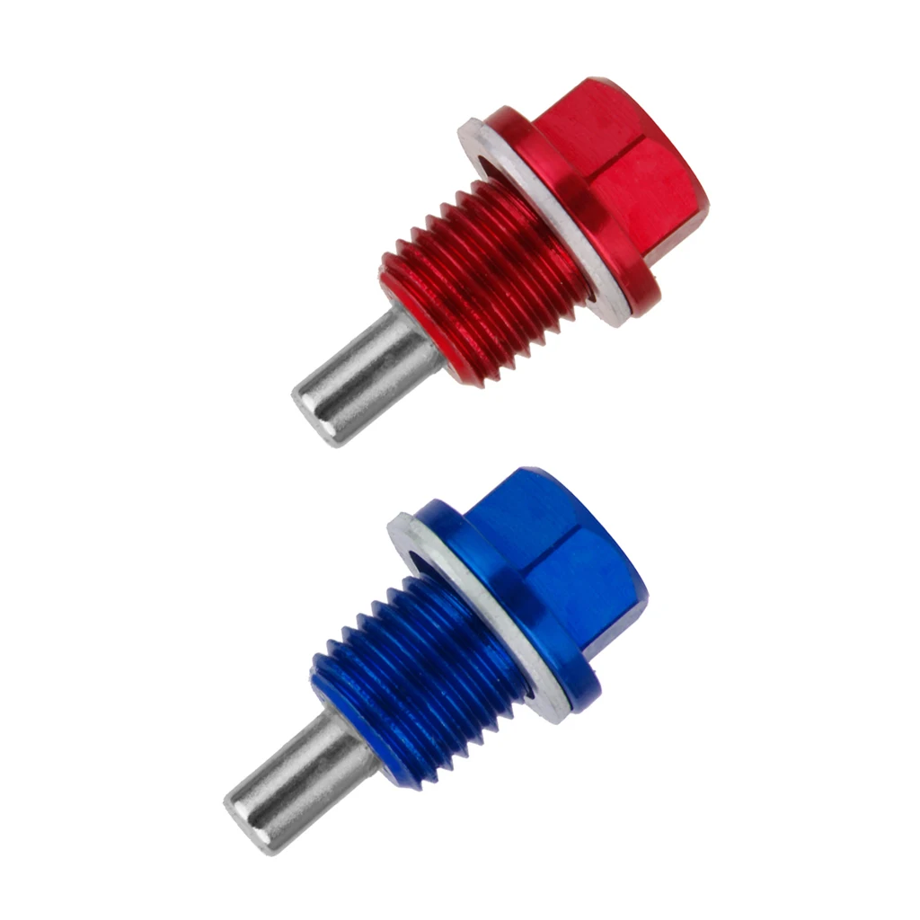 1 pair M14X1.5 High Quality Anodized Engine Oil Drain Screw Blue & Red