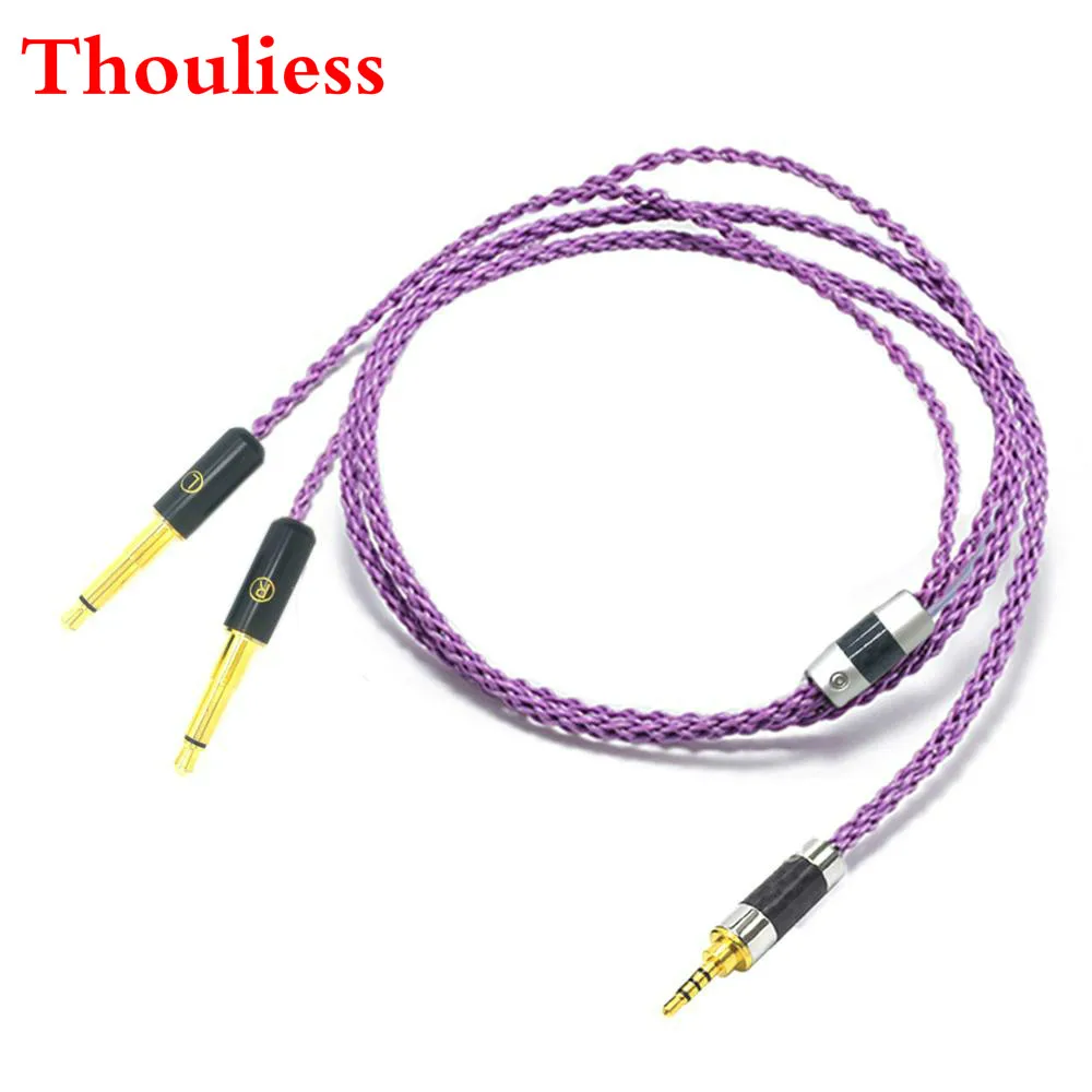 Thouliess HIFI Silver Plated Headphone Upgrade Cable for Meze 99 Classics Focal Elear T1P T5P t1 MDR Z7 D600 D7100 Headphones