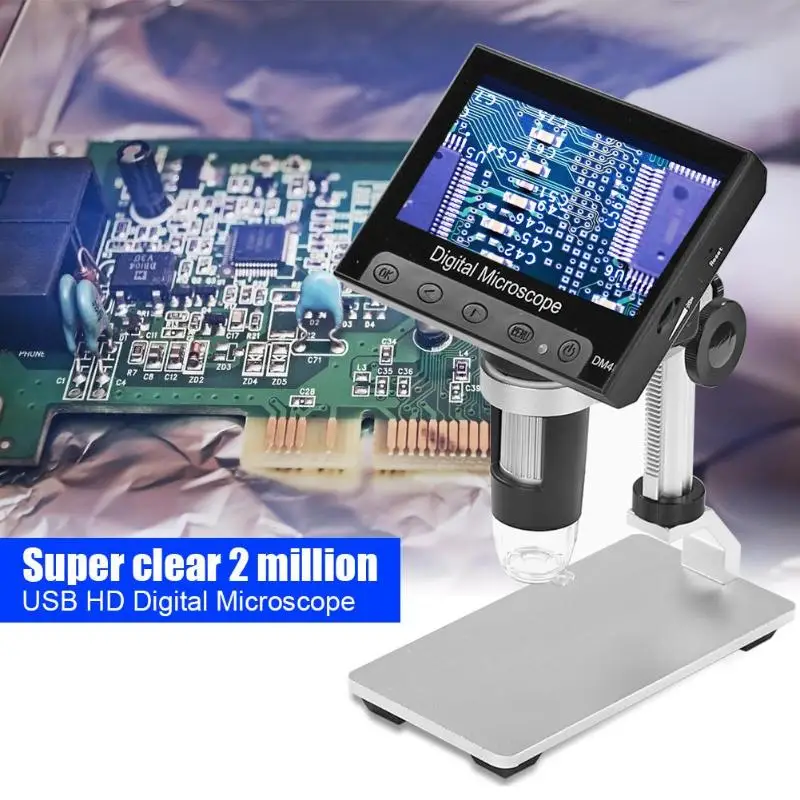  Lupa Electrónica de microscopio Digital con pantalla LCD DM4 USB HD de 43 pulgadas