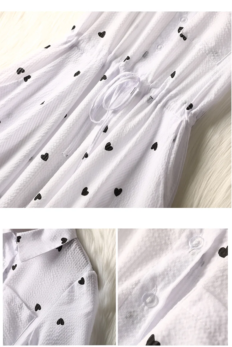 Lan Mu Square Large Size Dress Summer Wear Polka Dot Western Style Shirt Dress Large GIRL'S Size Slimming Belly Covering Dress 1
