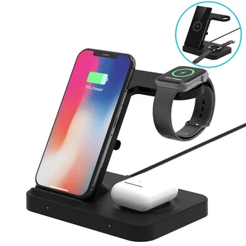 

5 in 1 Wireless Chargre Stand For Apple Watch 5 4 3 2 1 for Samsung Galaxy Watch S3 10W QI Charger for Samsung Note 8 9 S9+ S8