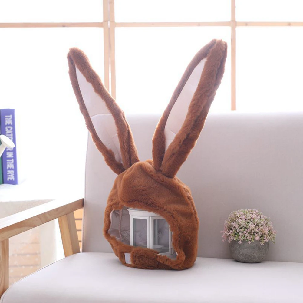 55 × 27 см милый плюшевый кролик для девочек уши шапка с наушниками головной убор теплые аксессуары для фотографий кролик пушистый пинч подушка безопасности смешные шляпы