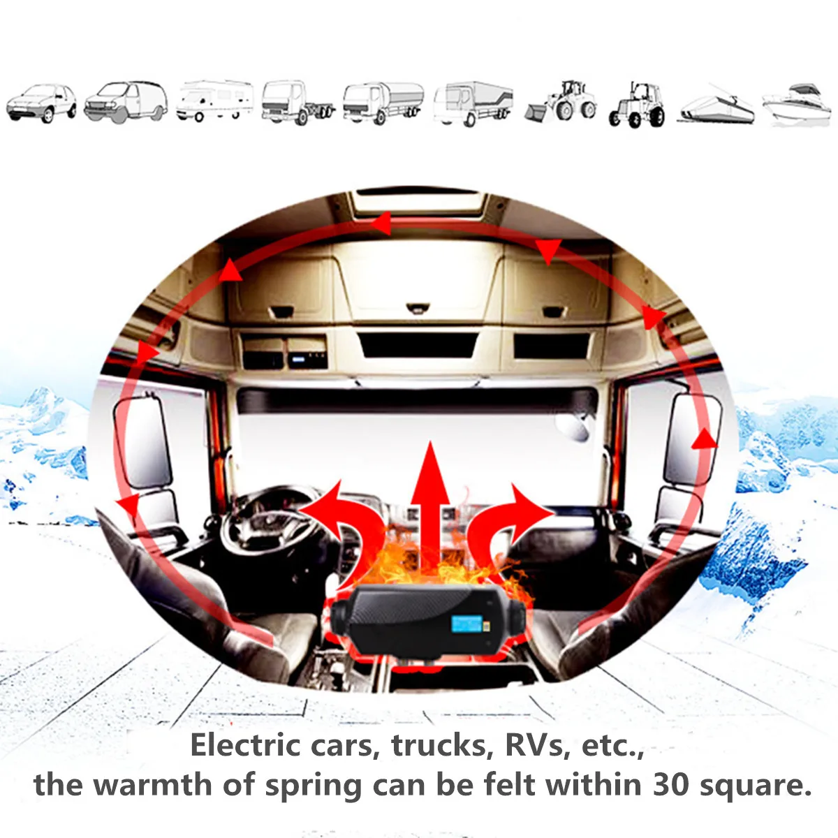 Car Heater 5KW 12/24V Air Diesels Heater Parking Heater With Remote Control LCD Monitor for RV, Motorhome Trailer, Trucks, Boats