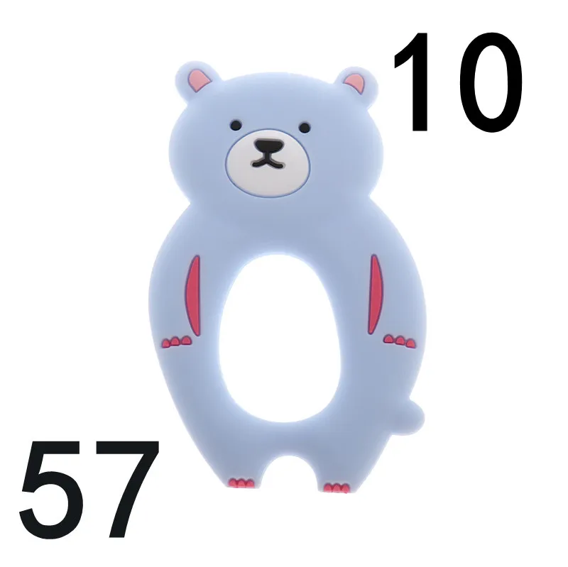 bear57 ATOB, 10 шт., Детские Прорезыватели, коала, грызун, единорог, безопасный, жевательный, пищевой, Детские Прорезыватели, игрушки, соска-подвеска, ожерелье, аксессуары - Цвет: bear57