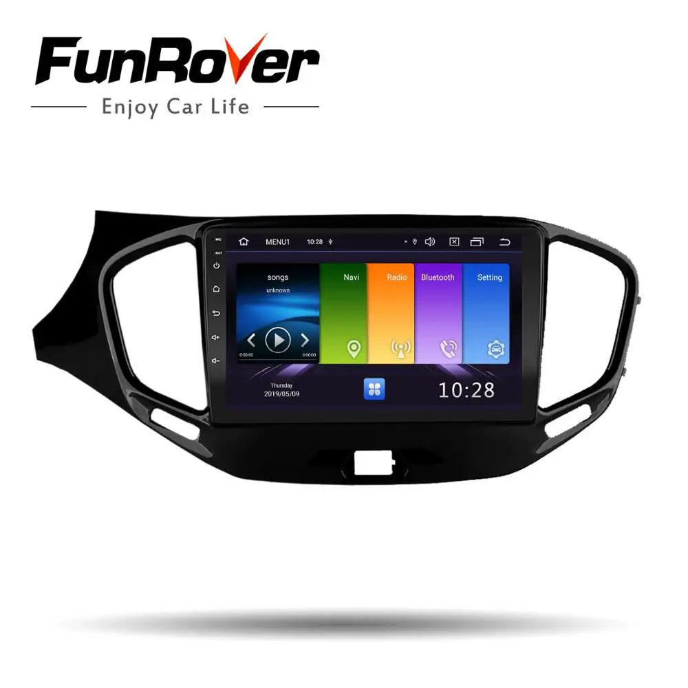 FUNROVER 2.5D IPS 2G+32G Android 9.0 Car Radio Multimedia Player Navigation GPS For LADA Vesta Cross Sport- 2 din nodvd