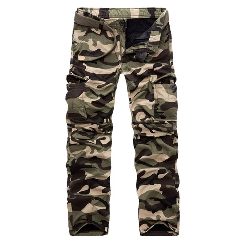 Army Green Camo Liketkit зимние камуфляжные брюки карго мужские Новые повседневные свободные Мульти Карманы Джоггеры мужские толстые военные брюки высокого качества 29-38 - Цвет: Army Green Camo