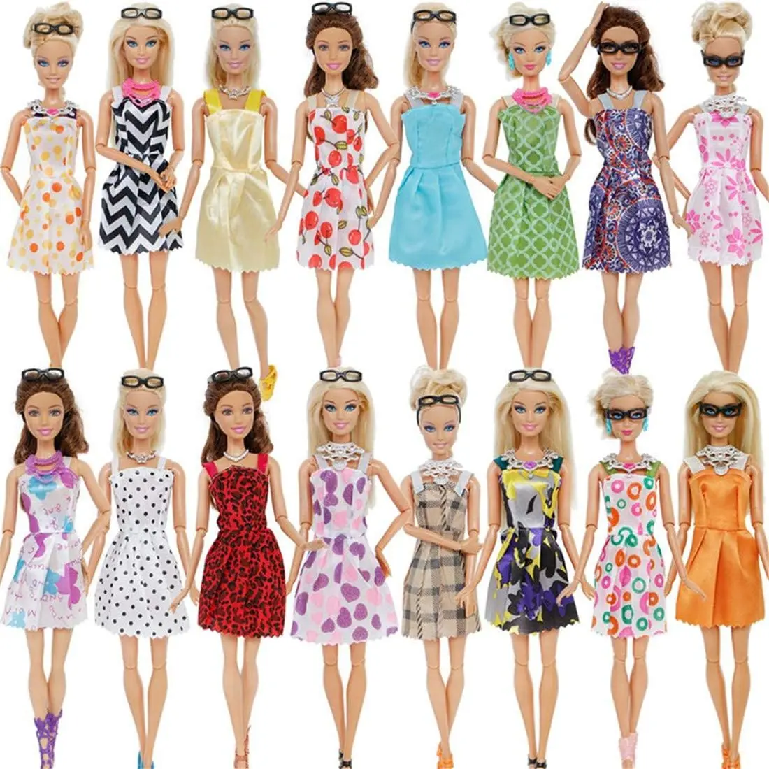 10Pcs/Set Barbies Doll Clothes Accessories doll accessories doll clothes doll clothes accessories plush doll accessories barbie doll clothes Dress Evening Party Weeding Dress For Barbie Doll Our Generation Girl's