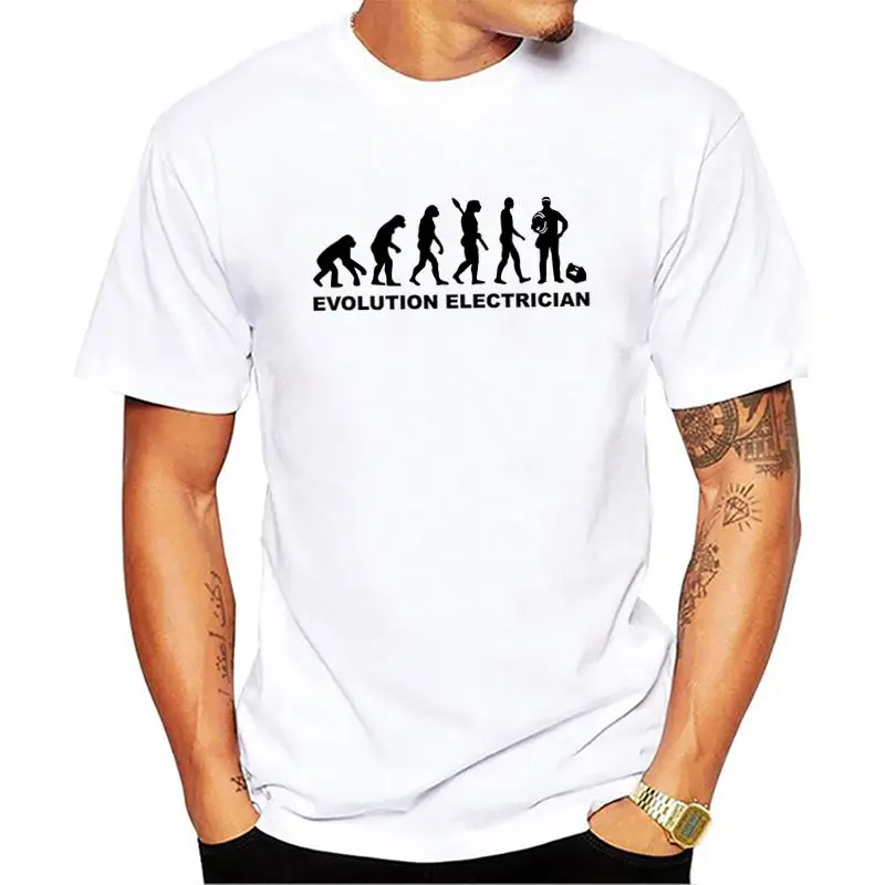 Evolution Electrician Casual Short Sleeve Men Summer T-shirts Male Letter Print T Shirt Round Neck Tees |