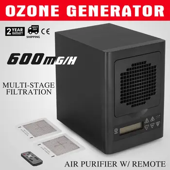 

6 Stage Ozone Generator HEPA Air Purifier 600mg/h UV Bulb Ionizer W/ Remote