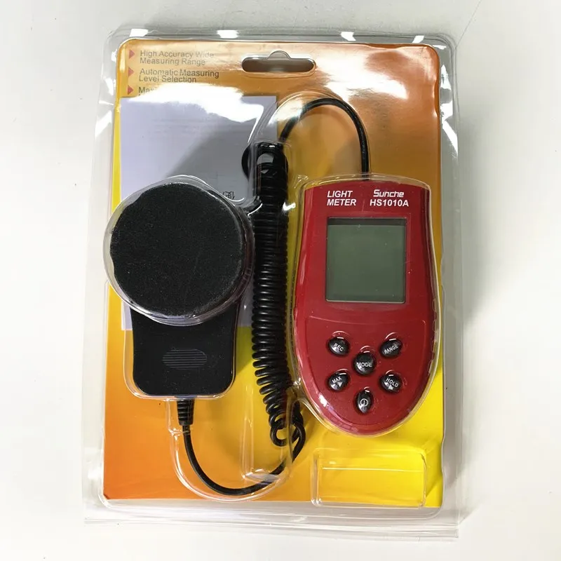 New 200,000 Lux Automatic HS1010A LCD Digital Split Light Luxmeter Tester Illumination Hand-Held Light Luminometer 6