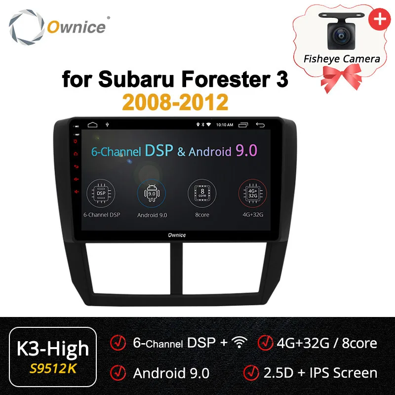 Ownice C500+ G10 Android 8,1 8 ядерный автомобильный DVD плеер с gps-навигатором Радио стерео для Subaru Forester 2008-2012 автомобильное радио стереосистема 32G - Цвет: S9512 K3 HIGH