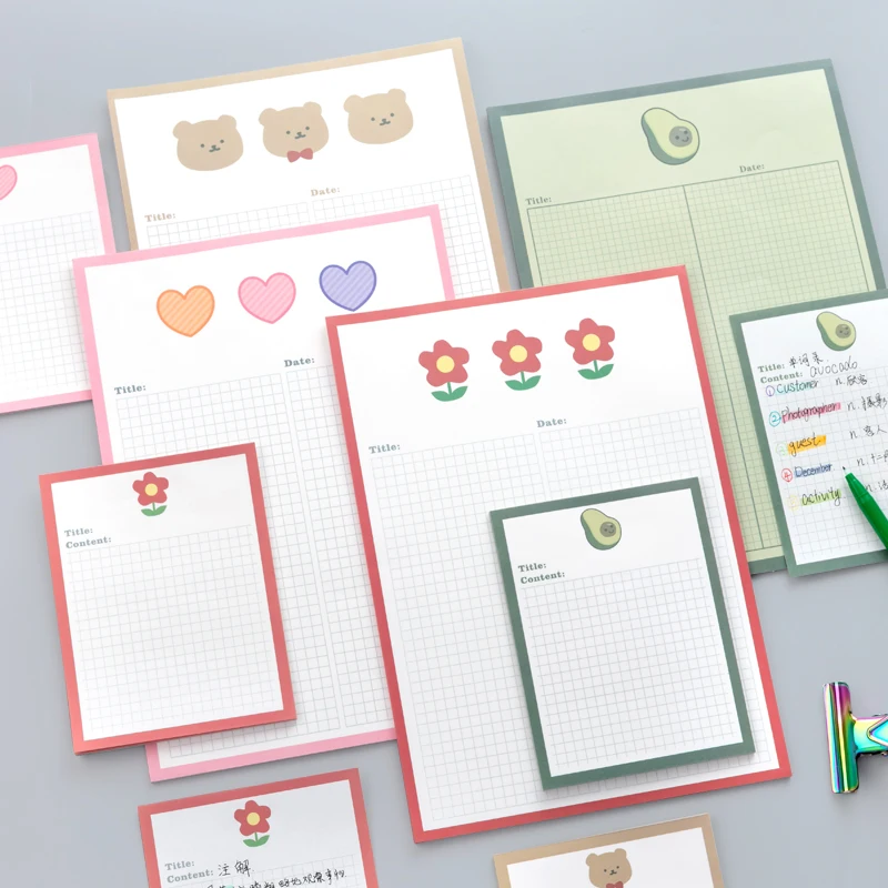 

Cute cartoon style memo pad to do list plan note book small book tearable creative small note paper school office supply new