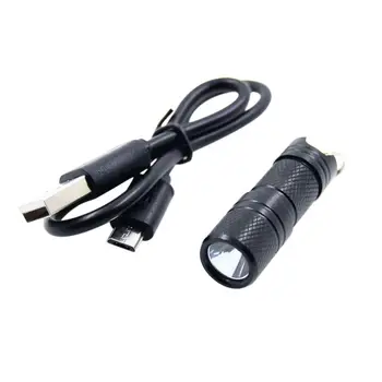 

Pocket Pocket Mini USB Charging LED Flashlight Electric Torch Portable Waterproof Rechargeable White Light Keychain Camping