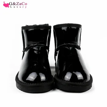 

Natural Sheep Wool Ankle Boots Shoes Women Short Sheepskin Snow Boots Genuine Cow Waterproof Leather Warm Flat Winter Boots