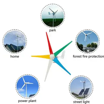 

12/24V 300W Max Power 5 Blades Wind Turbine Generator Kit Windmill Wind blades Controller Charge Generator for Marine Light Land