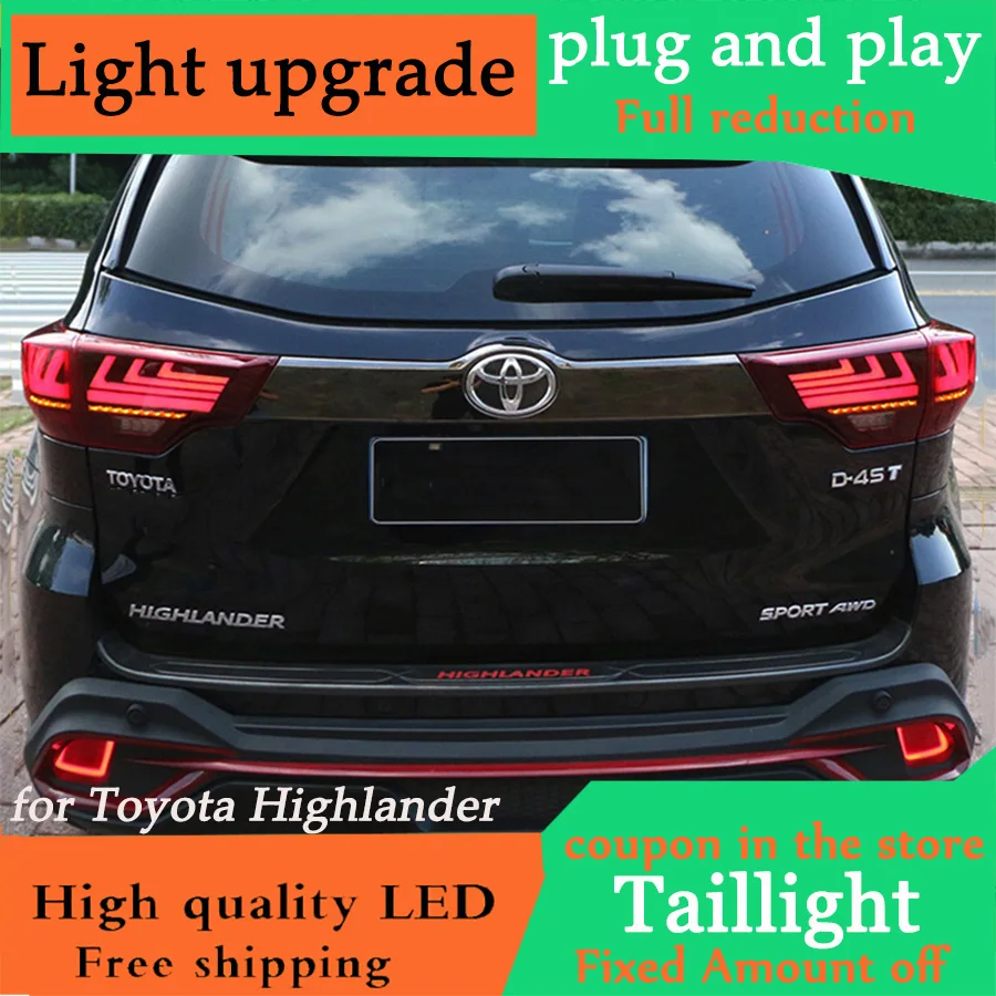 DY_L Автомобиль Стайлинг для Toyota задние фары для Highlander- новая светодиодная… для Kluger задний фонарь Lexus Тип динамический сигнал поворота Задняя лампа