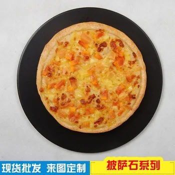 

Black glaze pizza board refractory ceramic insulation board high temperature pizza pan baking pan two side for use