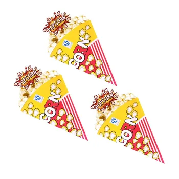 

100pcs Popcorn Paper Bags with Tapered Tips Paper Treat Bags for Popcorn Candy