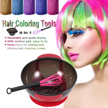 

2 in 1 Hair Coloring Bowl Hair Whisk Dye Cream Mixer Stirrer for Barber Hair Dyeing Kit DIY Hairdressing Styling Art Tools