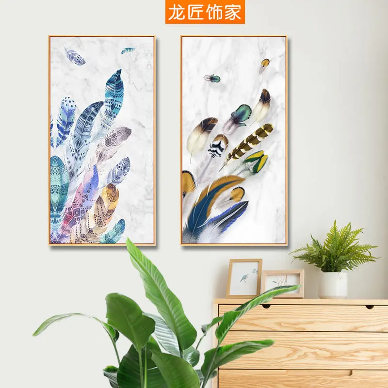 

Longg Aluminium Alloy Decorative Painting Vertical Hallway Corridor Hanging Painting Abstract Modern Minimalist Art Northern Eur