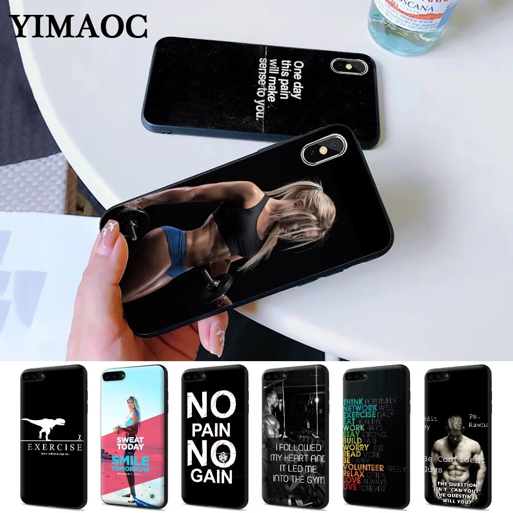 

fitness Body Building motivation Silicone Case for iPhone 5 5S 6 6S Plus 7 8 X XS Max XR