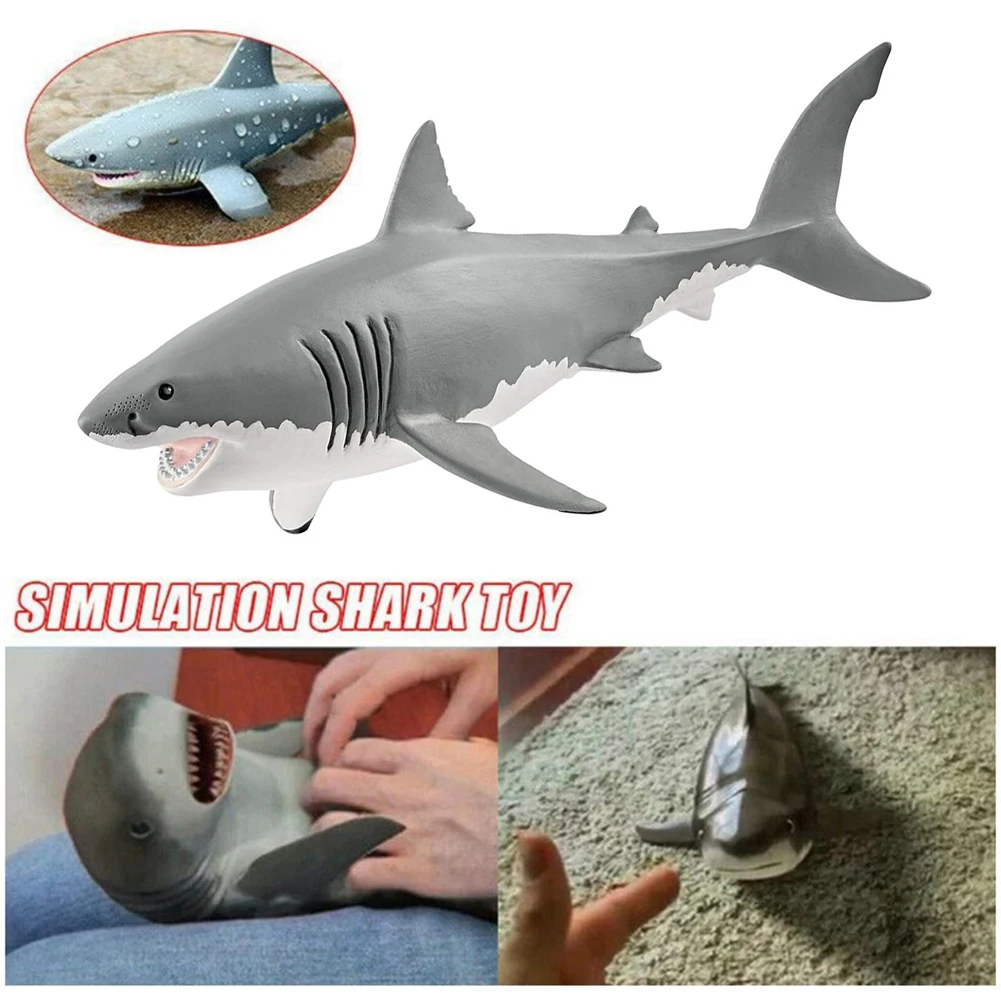 Lifelike Shark Shaped Toy Realistic Motion Simulation Animal Model for Kids Hot 