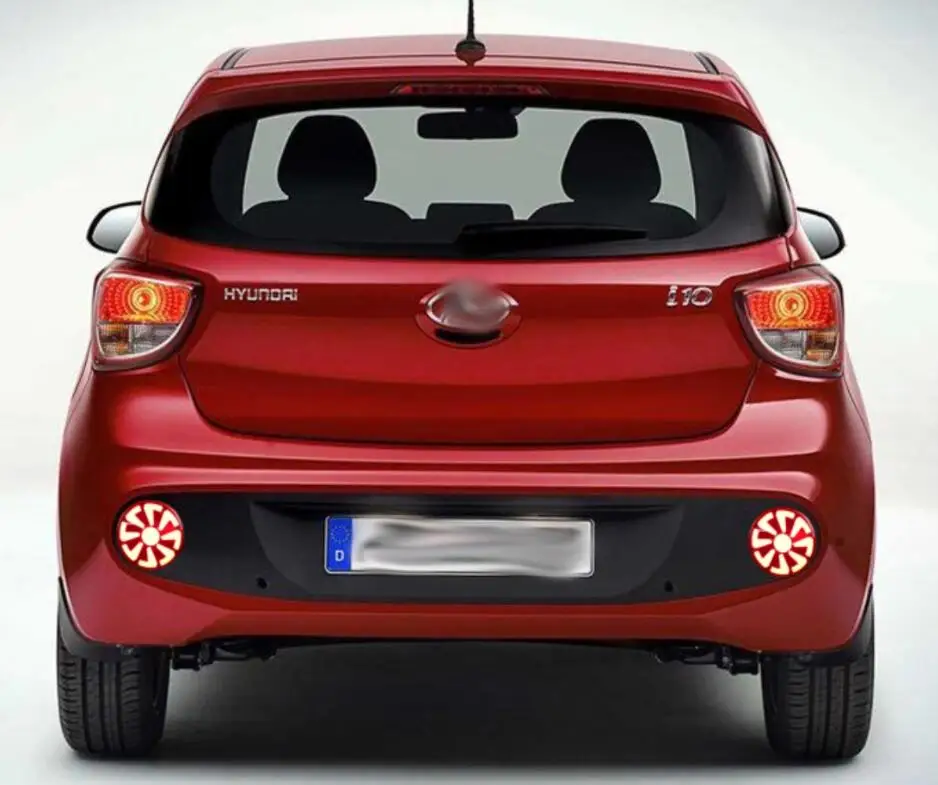 2 шт. Светодиодный отражатель заднего бампера светильник s для hyunda Grand I10, функция-светодиодный светильник для вождения+ светодиодный тормозной светильник