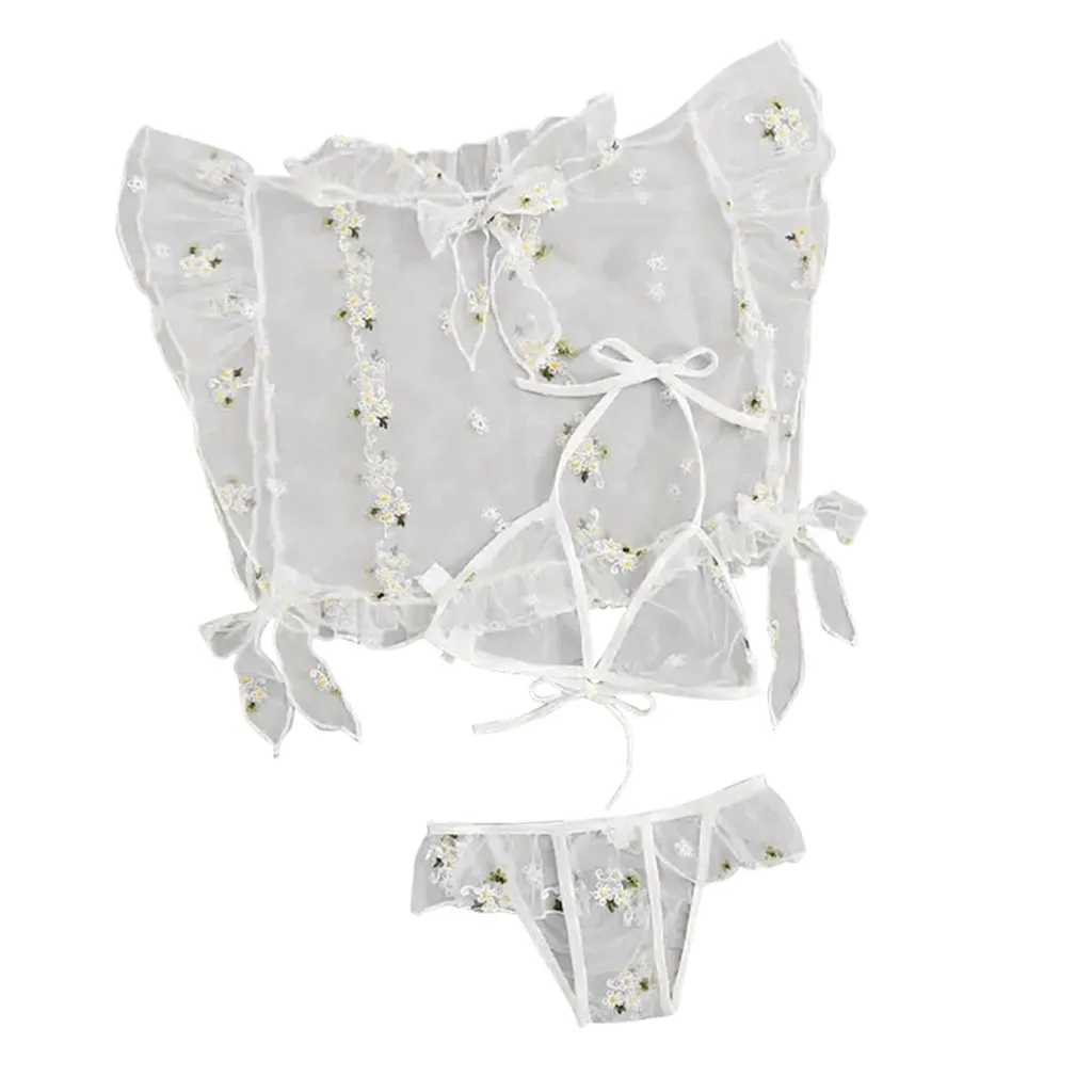 Женский сексуальный кружевной эротический комплект нижнего белья, корсет, сетка, на косточках, качество пряжи, на шнуровке, пикантная муслиновая одежда для сна, нижнее белье, топы+ трусы+ бюстгальтеры