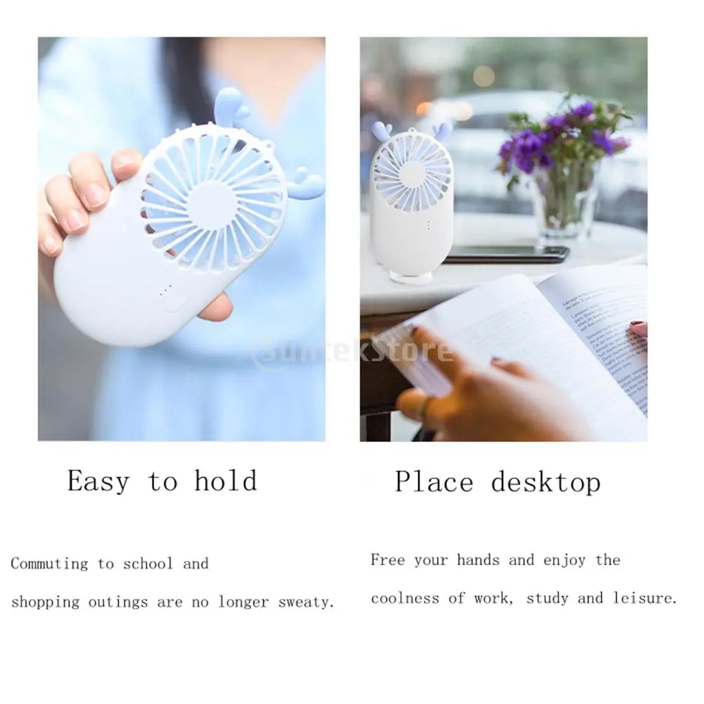 Mini Handheld Portable Air Cooler Fan 5V 2W USB Rechargeable Personal Cooling Fan for Travel Outdoor Office Room Kids Gifts