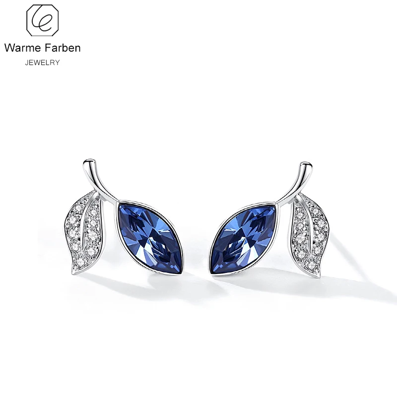 Украшенные кристаллами от Swarovski серьги-гвоздики с инкрустированным цирконием и