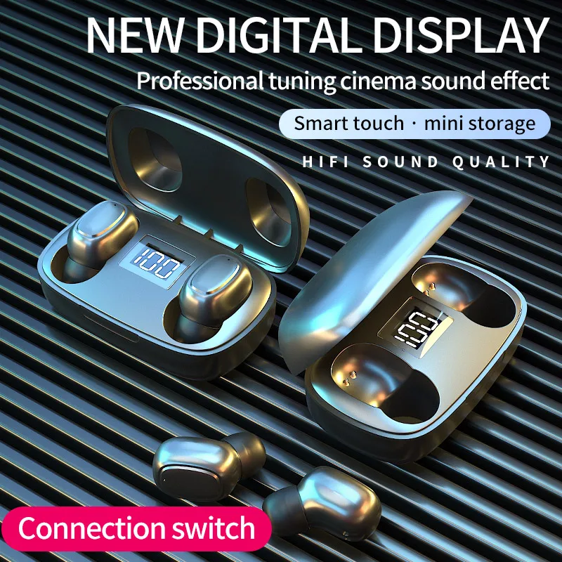 Svadhyaya TWS Bluetooth headset Touch Control Wireless Headphones with Mic Sports Earphones Touch Control Wireless Earbuds Phone