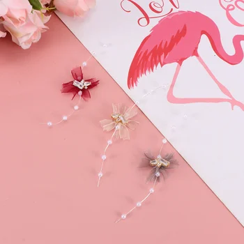 

6PCS Lace Flower Nail Art Decorations Zircon DIY Nail Ornaments Manicure Supplies for Home Shop Salon