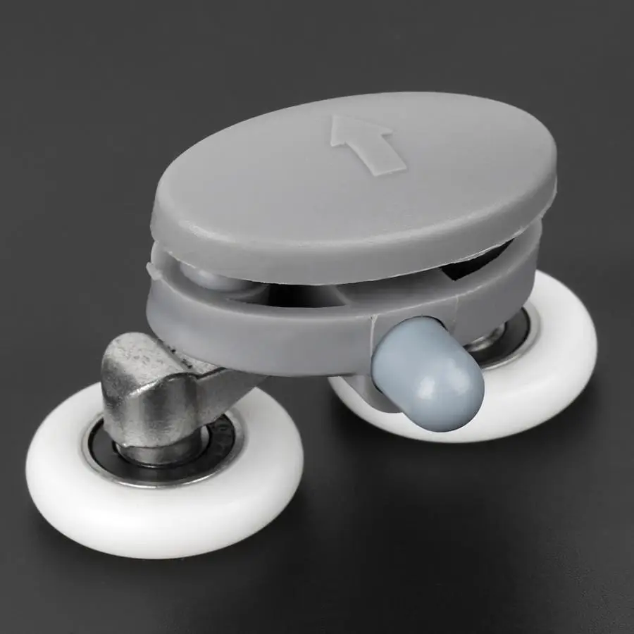 4PCS/set Bathroom Door Wheel Roller Durable Double Wheel Sliding Roller Track Door Bathroom Glass Door Wheel Roller