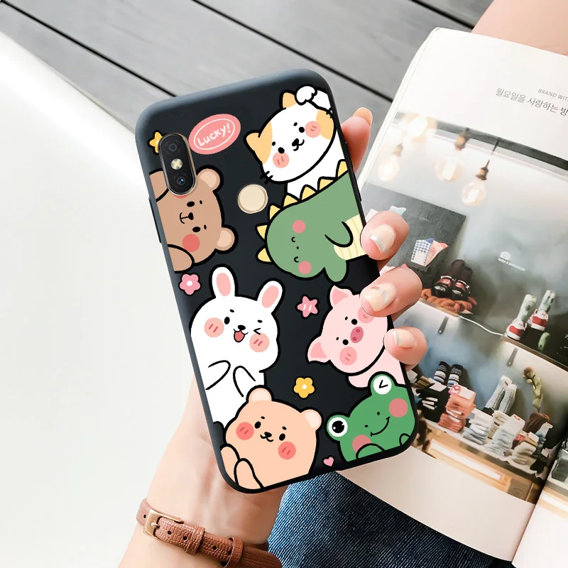 TPU Shell Black Soft For XIAOMI Redmi S2 Case Silicone Matte Fundas For Redmi S2 Case Personality Cute Cartoon Phone Case Cover leather phone wallet Cases & Covers