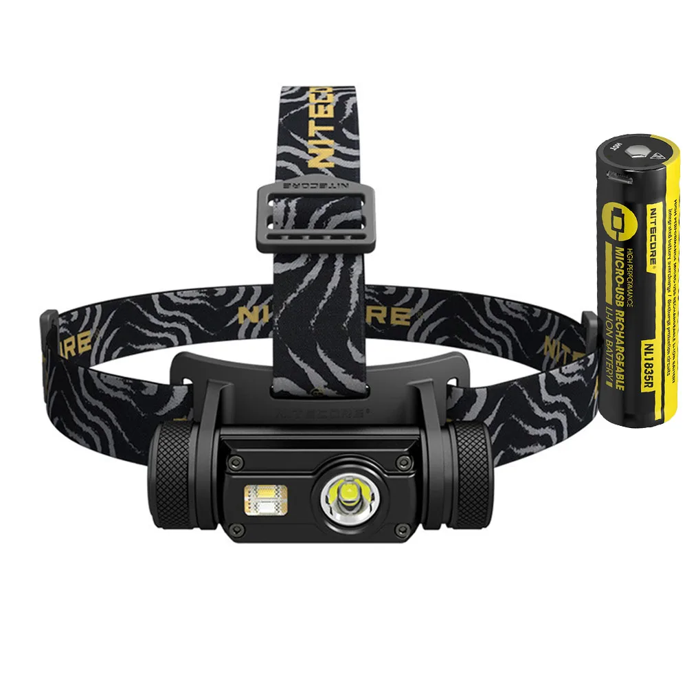 NITECORE HC65 USB Перезаряжаемый налобный фонарь CREE XM-L2 U2 max 1000 люмен дальность луча 110 м наружная фара для велосипеда - Испускаемый цвет: HC65 NL1835R