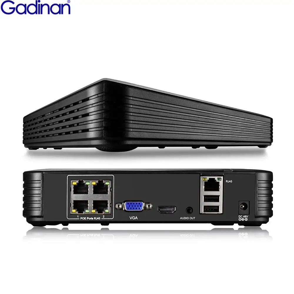 Gadinan 4CH 5MP мини POE NVR H.265AI H.264 ip-камера видеонаблюдения Система видеонаблюдения сетевой видеорегистратор P2P ONVIF Gadinan 4CH 5MP мини POE NVR H.265AI H.264 ip-камера видеонаблюдения Система видеонаблюдения сетевой видеорегистратор P2P ONVIF