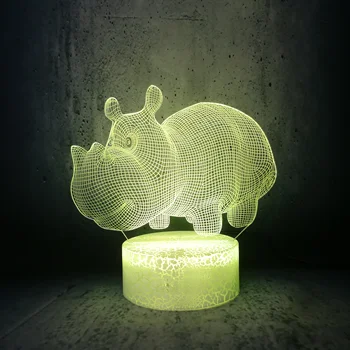 

Cute Baby Animal Hippo 3D USB LED Lamp 7 Colors Changing Gradient Table Night Lights Kawaii room Decorative lighting Props