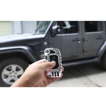 

Alloy Car Case Key Cover Shell Accessory For Jeep Wrangler JL JT Gladiator