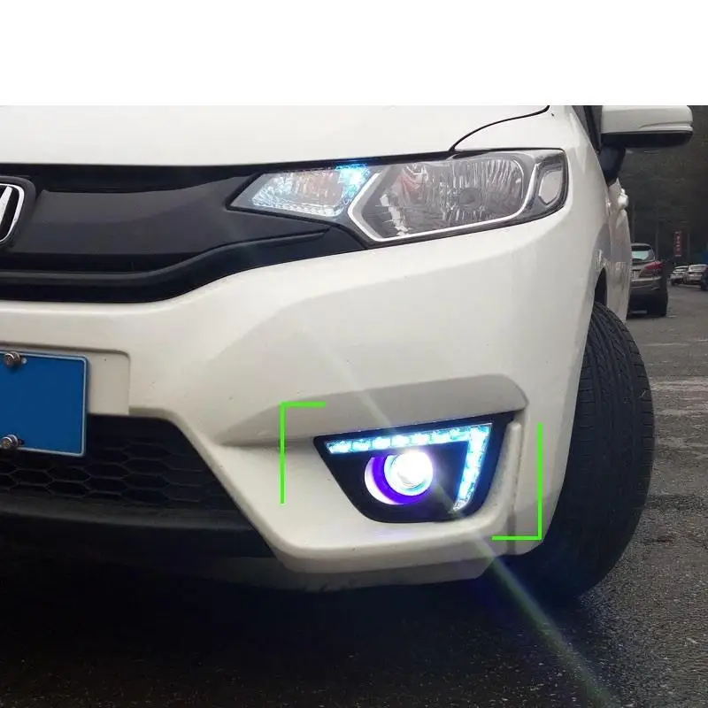Дневные ходовые фары автомобильные Drl Автомобильные светодиодные фары передние противотуманные задние Автомобильные фары в сборе 17 18 для Honda Fit