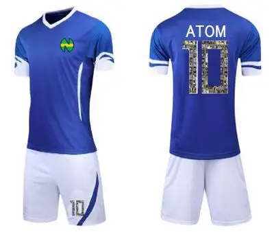 As picture Азиатские размеры, для детей, для мужчин, Camiseta atom Maillots de Foot Enfant equipe de французский Оливер атом капитан Tsubasa майки - Цвет: As picture