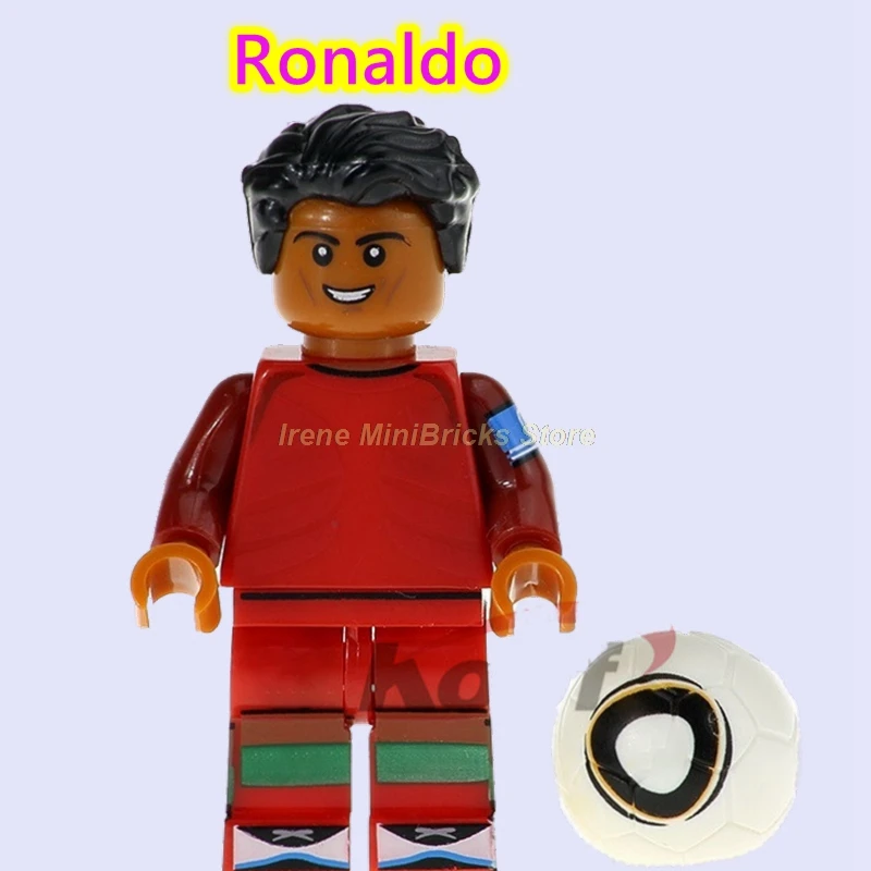Football Player Cristiano Ronaldo Neymar Beckham Kobe Bryant Messi Pogba Modric Labron James Toys For Children Building Blocks - Цвет: Ronaldo