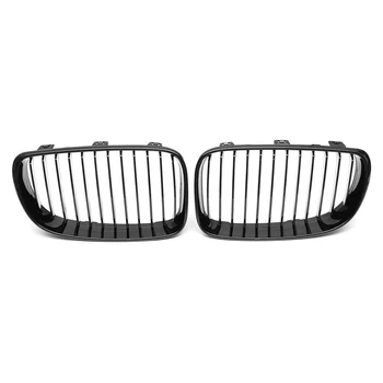 

2Pcs Front Bumper Kidney Grill For BMW E81 E82 E87 E88 118i 125i 1 Series 2007 - 2013 Gloss Matt Black 1 Slat Line Car Styling