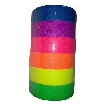 

6pcs Adhesive Tape Colorful Fluorescent Sticky Paper Tapes for Gift Wrapping Diary