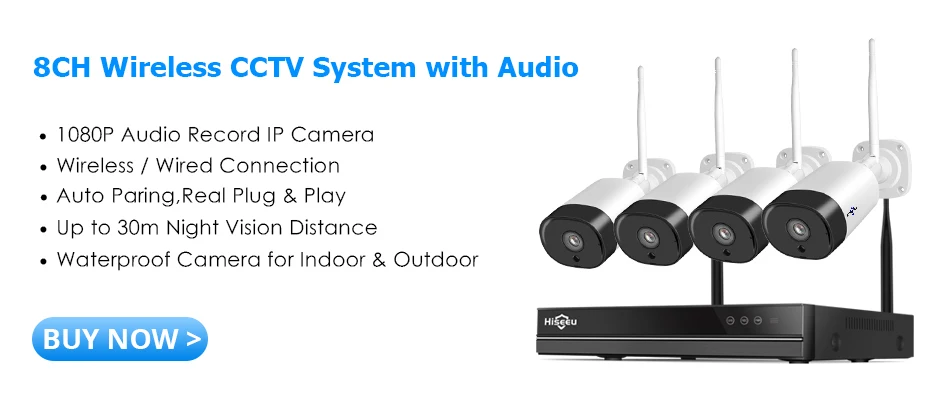 Hiseeu Беспроводная ip-камера 1080 P, объектив 3,6 мм, водонепроницаемая камера безопасности, WiFi, для Hiseeu, беспроводная система видеонаблюдения, комплекты, IP Pro APP View