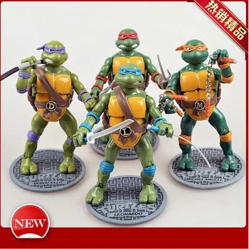 

4pcs/set 2012's Turtle Model Ninja Action Figures Toy Classic Cartoon Model Collection New Year Kid's Gift