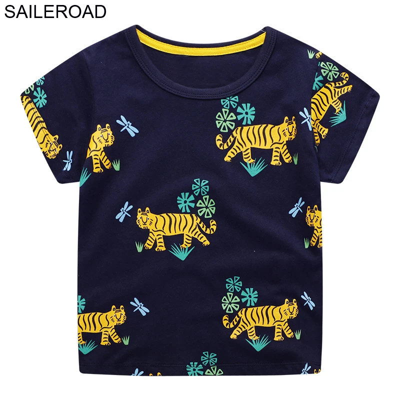 SAILEROAD Animal Tiger Детские Мальчики Топы Майки 2020 Лето Новые футболки для детей с