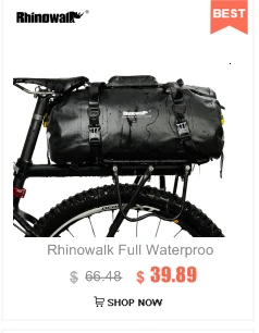 Sale Rhinowalk Bicycle Bags Saddle Rear Bag Waterproof Travel Shoulder Handbag Large Capacity Seat-post MTB Bike Bags Multi-function 6