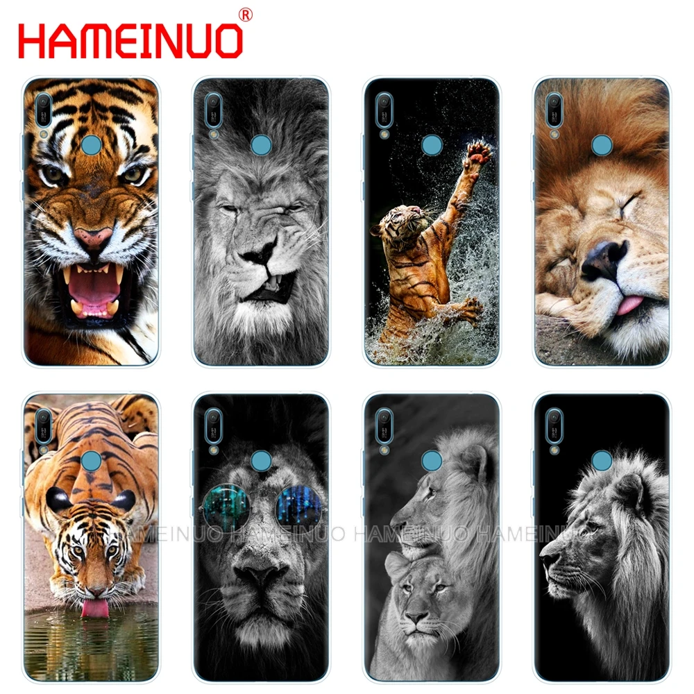 

silicon cover case for huawei Y5 Y6 Y7 Y9 PRO PRIME 2019 honor 8s 8a 20 LITE PRO 10i view20 V20 Lion tiger Fashion Lovely Animal